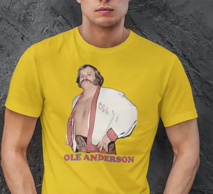 Ole Anderson T-Shirt, Vintage Professional Wrestling Old School Wrecking