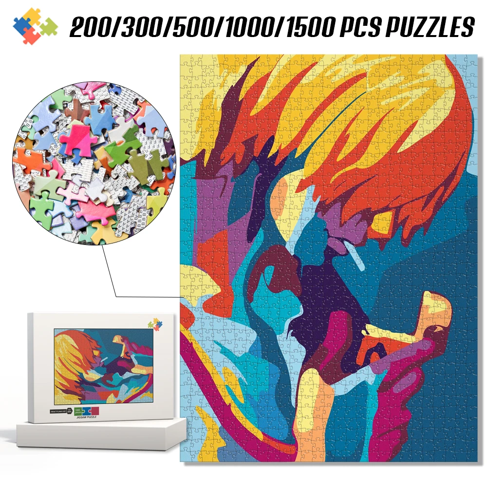 

Sanji Oil Paint Jigsaw Puzzle One Piece Anime Educational Montessori Educational Toys Personalized Wood/cardboard Jigsaw Puzzle