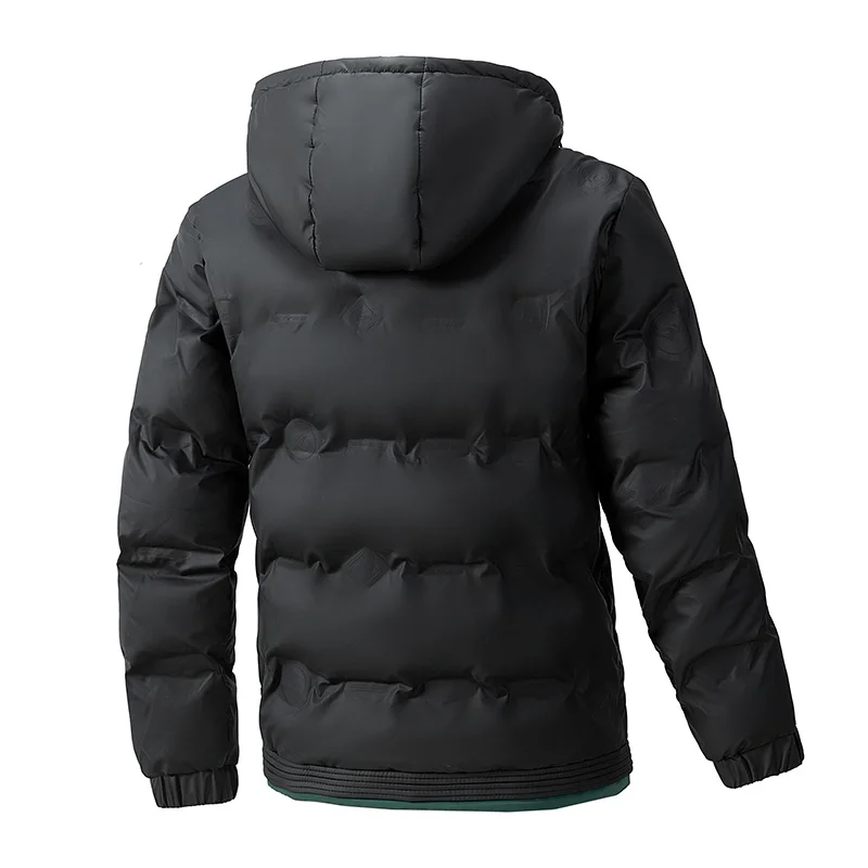 New Comfortable Hooded Fashion Solid Men Parka Winter Thicken Keep Warm Windproof Jacket Outdoors Loose Casual Versatile Coat