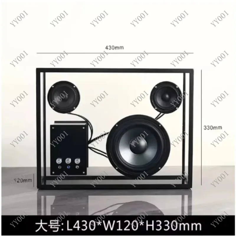 Creative Transparent Bluetooth Speaker Retro Subwoofer Desktop Decor for Living Room High Value Ornament