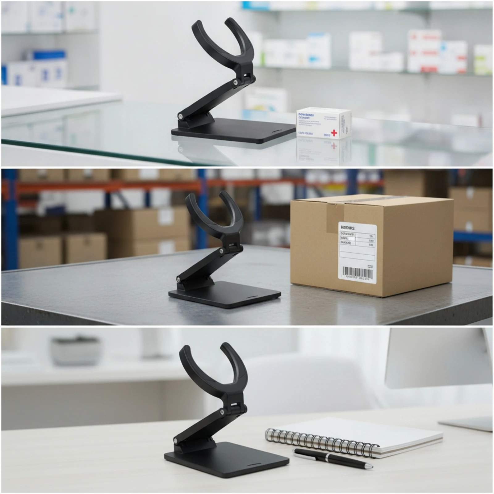 Product Code Scanner Holder Handsunrestricted Scanner Holder with Clamp Product Code Reader Stand Adjustable Space-Saving