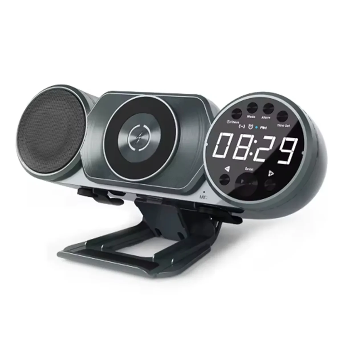 Áudio Bluetooth sem fio Carregamento sem fio Alto-falante Bluetooth Rádio FM TF AUX USB