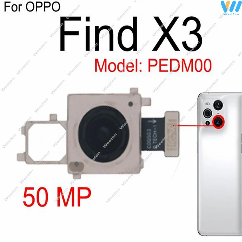 Front Rear Camera For OPPO Find X2 X3 Pro Find X2 X3 Neo/X2 X3 Lite Back Main Front Facing Camera Module Flex Cable Repair Parts