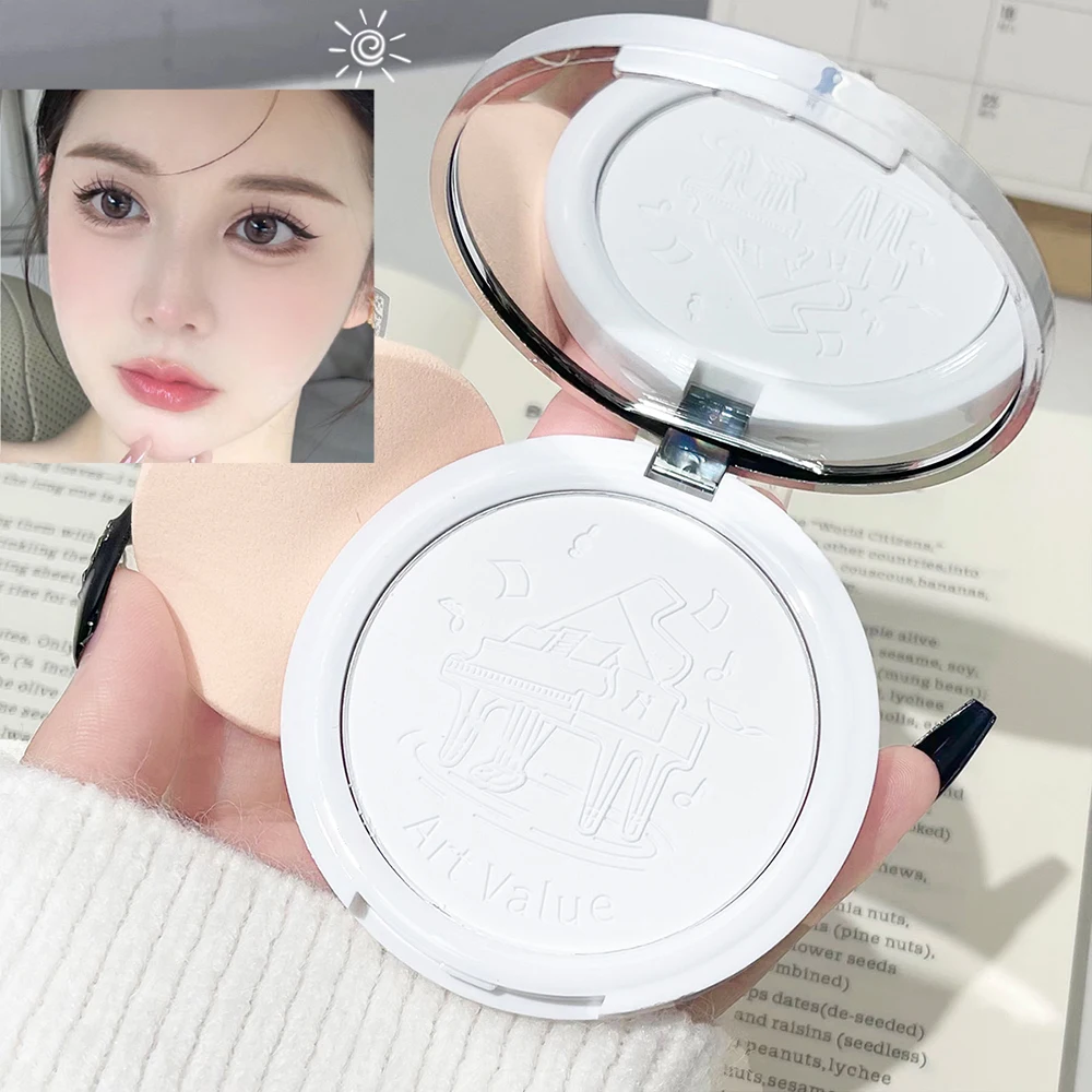 Polvere pressata opaca per il controllo dell'olio naturale Cosmetici per la copertura della polvere per il viso leggera impermeabile a lunga durata per le donne
