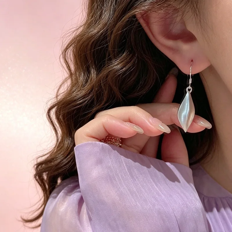 Matte Tassel Fruit Pendant 925 Sterling Silver Female Stud Earrings For Women Luxury Fine Jewelry EA918