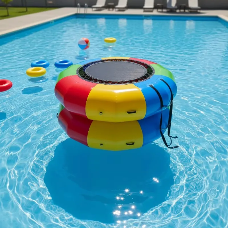 Color Inflatable Water Trampoline Outdoor PVC Jumping Platform Suitable for Children Water Park Games Swimming Pool