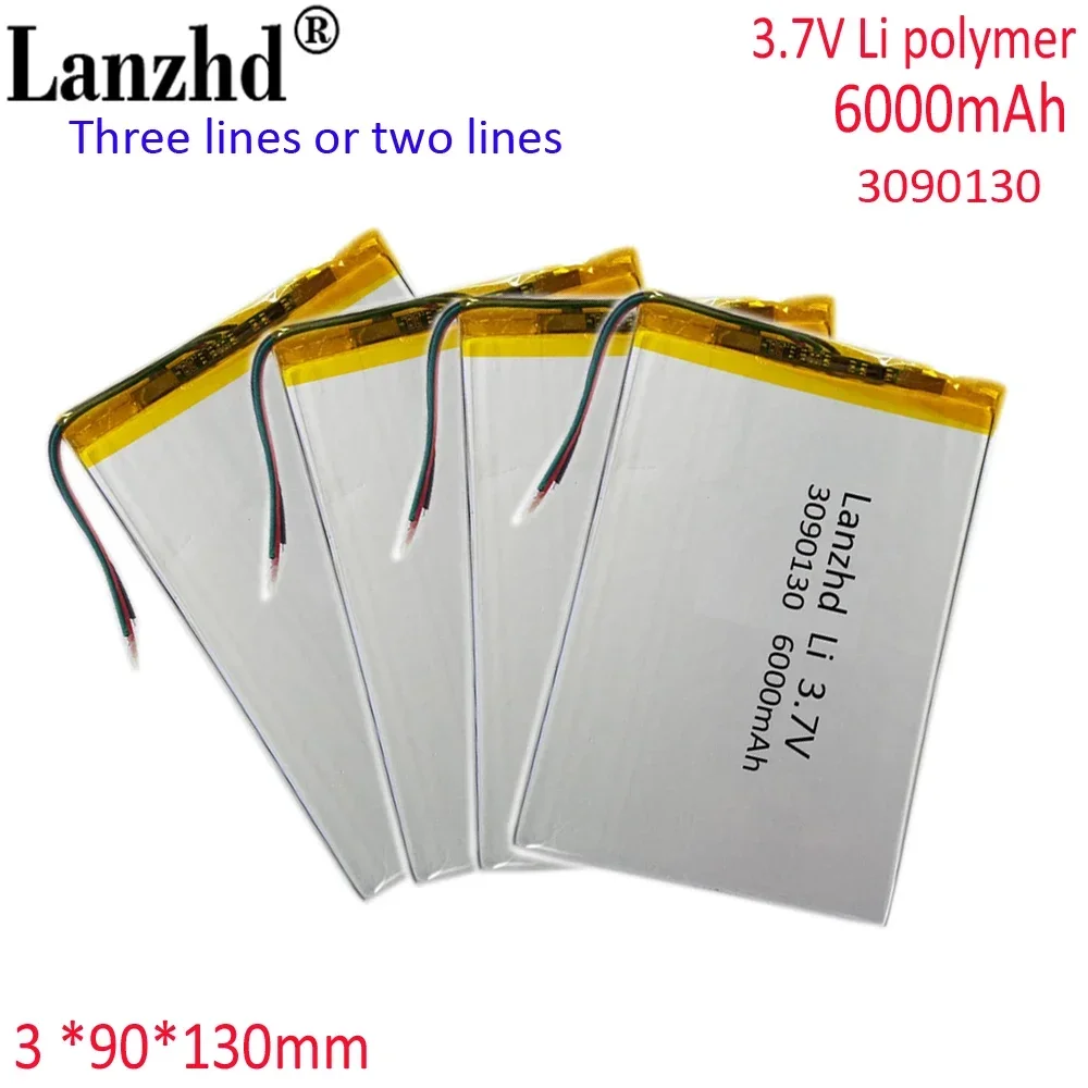 3090130 3.7V lithium Tablet polymer battery 6000mAh For DIY mobile emergency power charging treasure Tablet PC battery 3088128