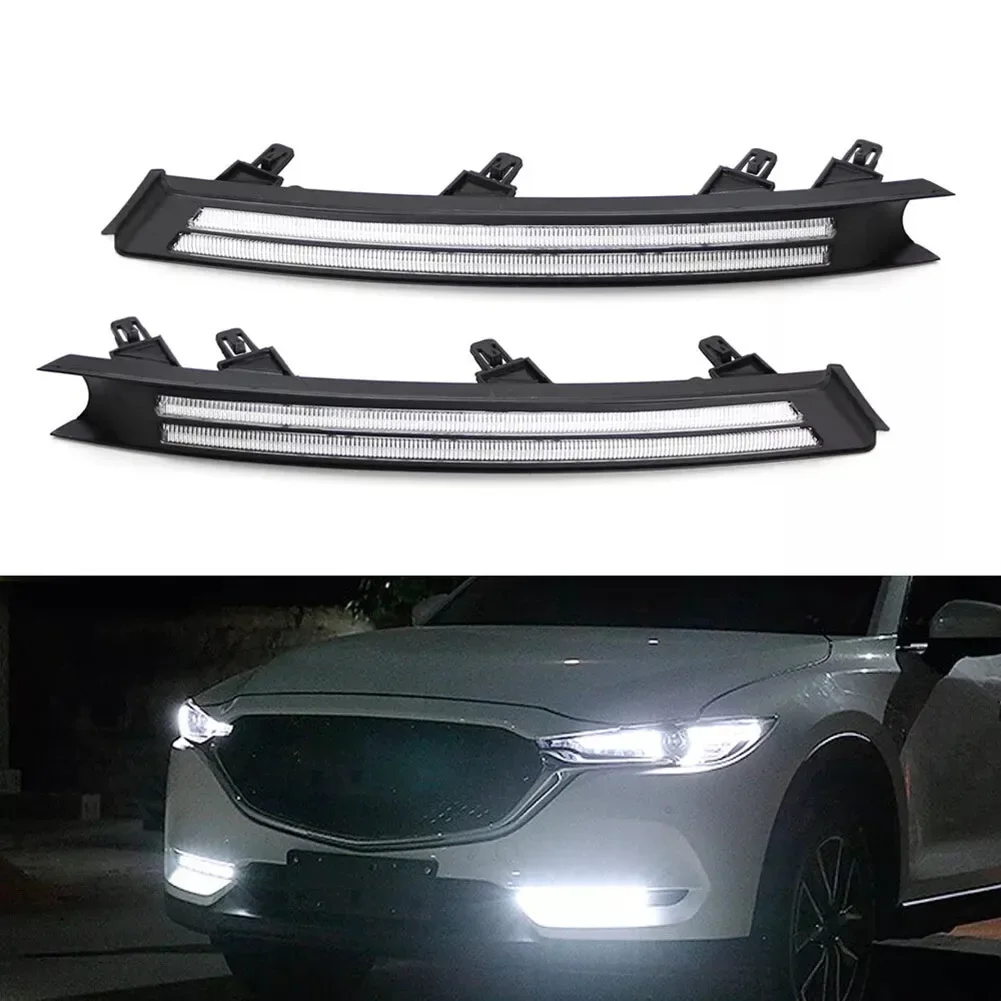 

2Pcs Car LED Daytime Running Lights White/Amber Sequential Switchback LED Daytime DRL Light Kit For Mazda CX-5 17-Up