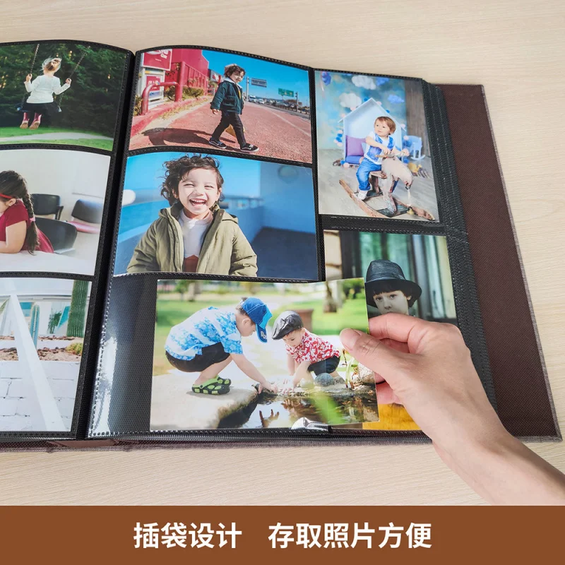 Customized. Guangmei Custom Linen Cover Photo Album A6 Photo Book PP High Transparency 9 Grid Card Storage Album