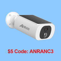 ANRAN 2K Wireless Solar Camera Outdoor Surveillance Integrated Battery Wifi Camera Humanoid Detection Flash Alarm Night Vision