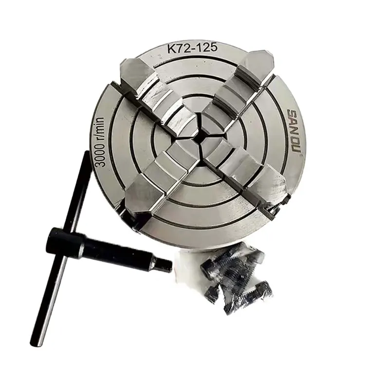 

K72-125 Small 4 Jaw Lathe Chuck 125mm Independent Chuck With Jaw Hardened Steel For Mini Lathe