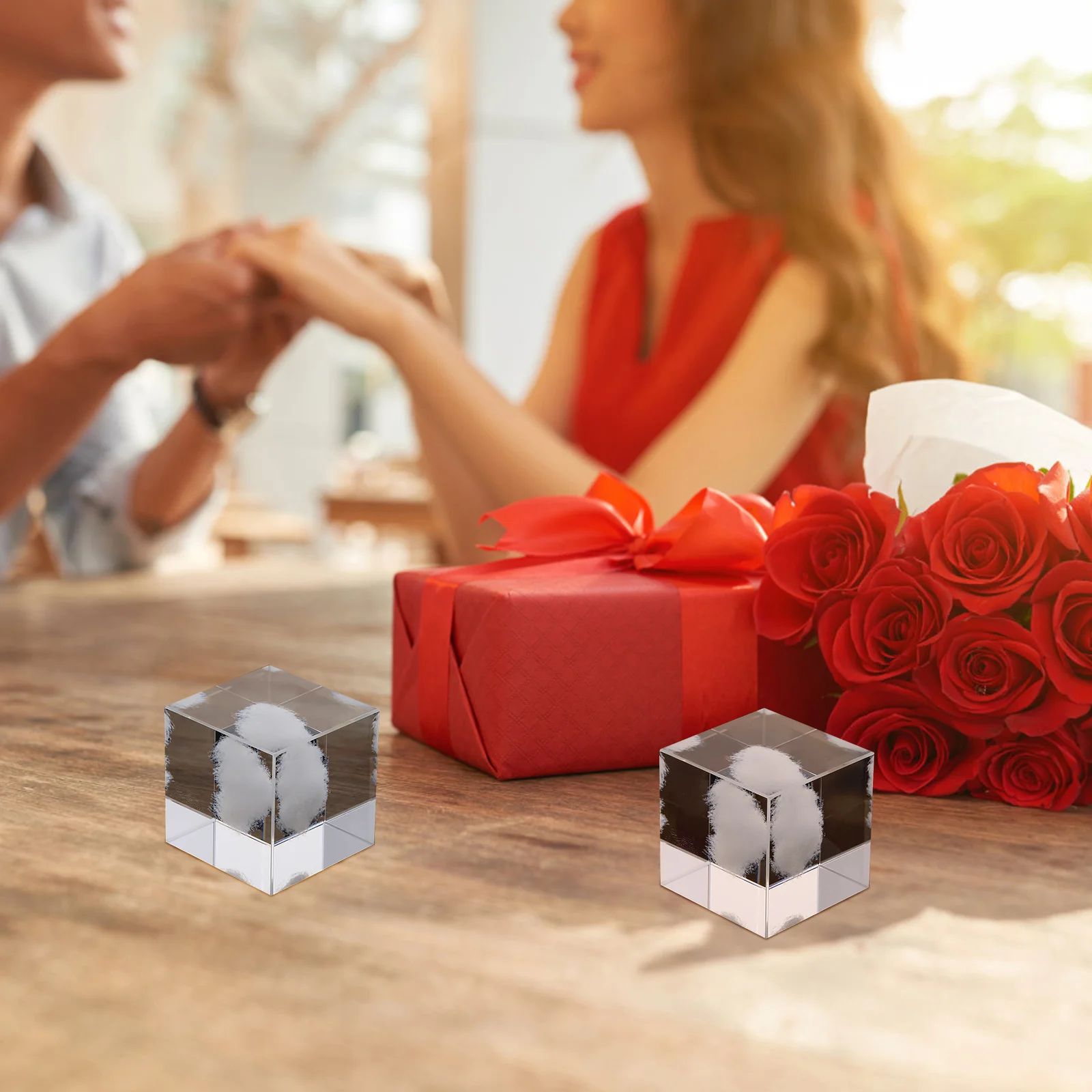 

Carved Crystal Cube Decorative Desktop Ornament Exquisite Home Decoration Elegant Table Decor Housewarming Gift