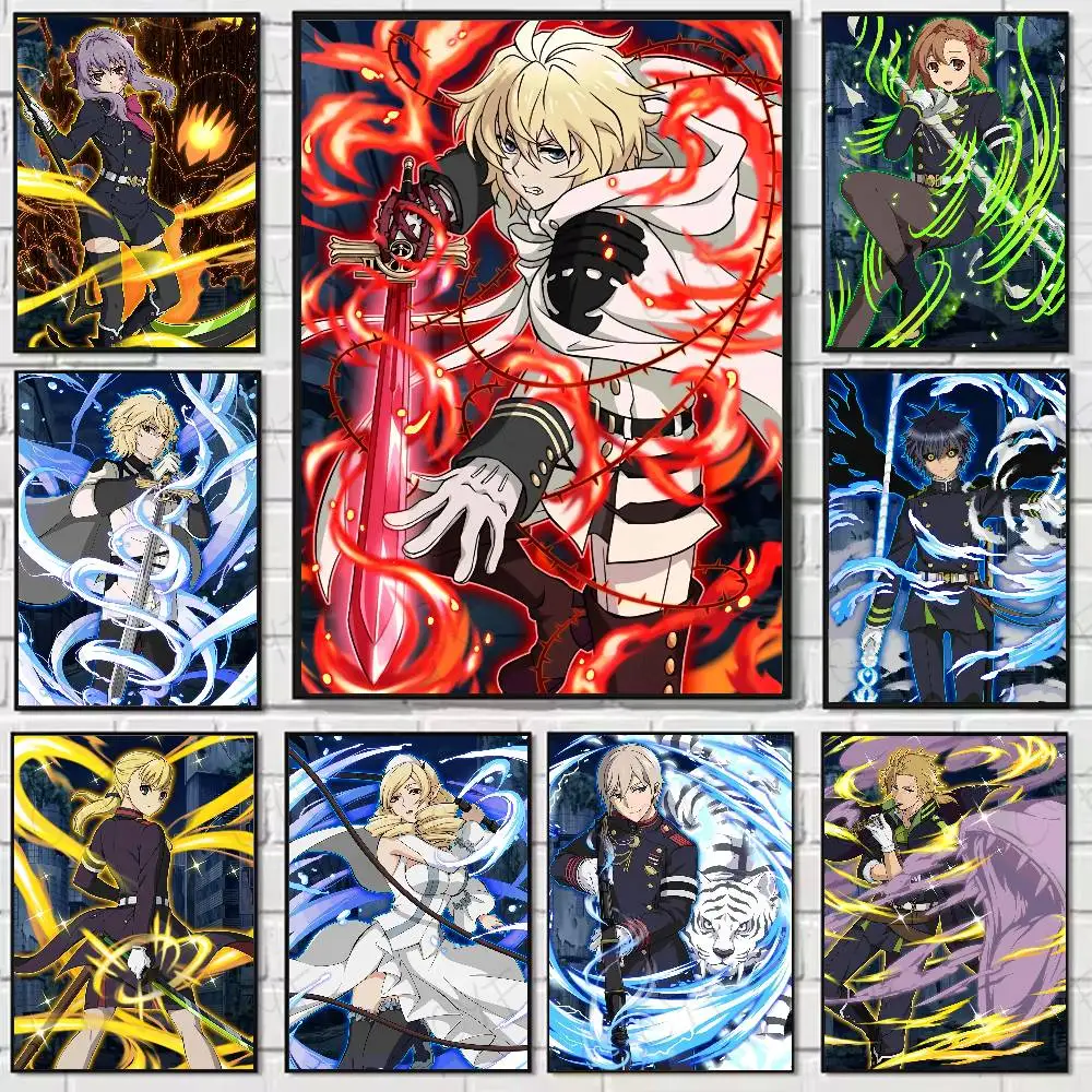 

Cool S-seraph Of The End Anime Poster Home Living Bed Room Bar Hallway Sticky Wall Art Printing Waterproof Aesthetic Decor