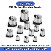 10v 16v 25v 35v 50v 63v 100v 1uf 4.7uf 10uf 22uf 47uf 100uf 220uf 330uf 470uf 680uf 1000uf SMD Aluminum Electrolytic Capacitor