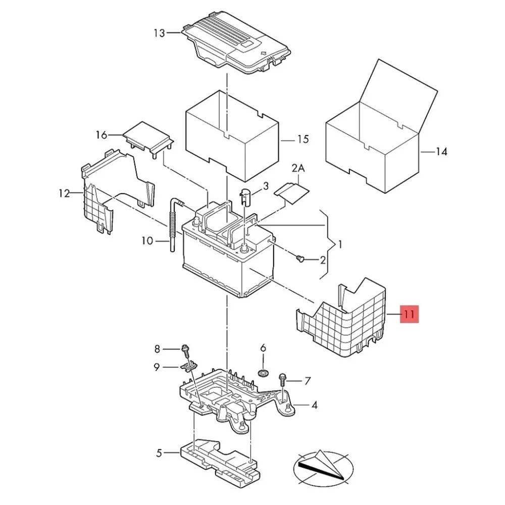 New Battery Cover Dust Cover Protection Box Set For VW CC Passat B6 Golf MK5 MK6 Tiguan Audi A3 Q3 1KD915443 1KD915335 1KD915336