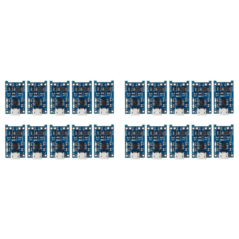 GROCE-20 Pz 5 V 1A 18650 Scheda di Ricarica Della Batteria Al Litio TP4056 Scheda di Ricarica Della Batteria Al Litio Modulo di Carica Micro-USB Proteggi