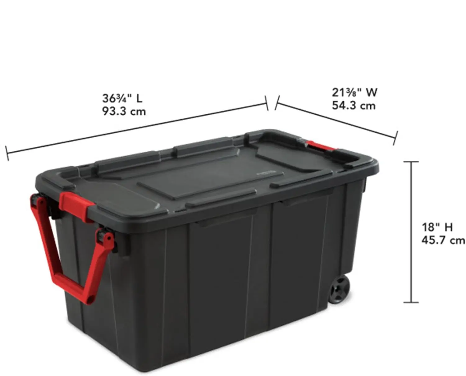 40 Gal Wheeled Industrial Tote, Stackable Storage Bin with Latch Lid, Plastic Container with Heavy Duty Latches,8-Pack