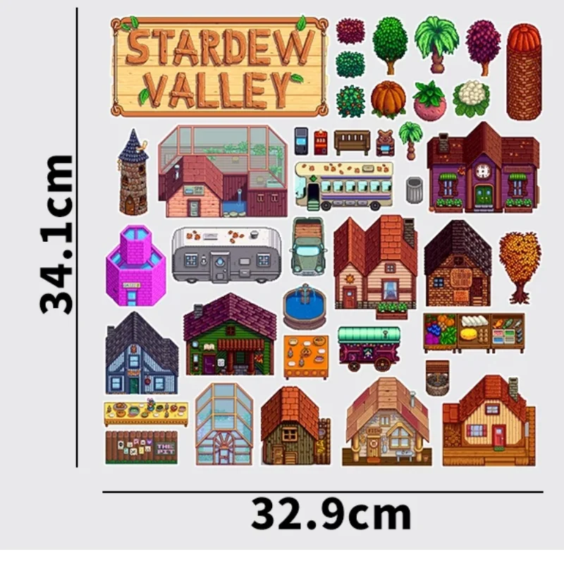 Stardew Valley Magnetic Fridge Magnets Architectural Figures Animal Kids Game Toy Refrigerator Decor Gift for Children Game Fan