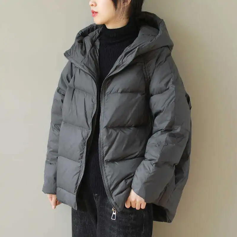 

Warmth Lightweight Padded Hooded Jaet for Women Artistic Splicing Design Winter Clothes New Sle Cotton down Coat