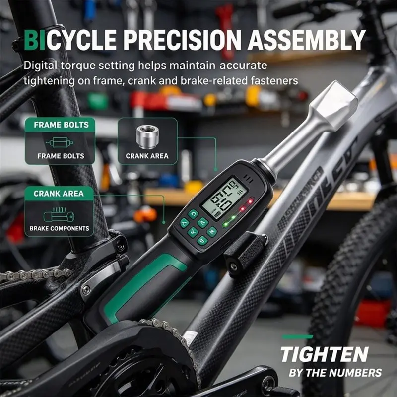 @@AB07 Hot Use Adjustable Digital Torque Wrench 1PC 3-60N. M Electronic Jaw Open End LED Memory Preset Modes Spanner Head