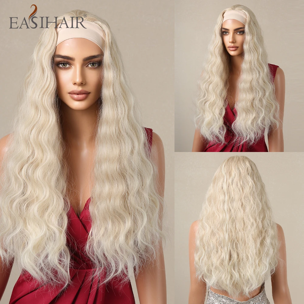 Women's Natural Wavy Brown Highlight Headband Wig