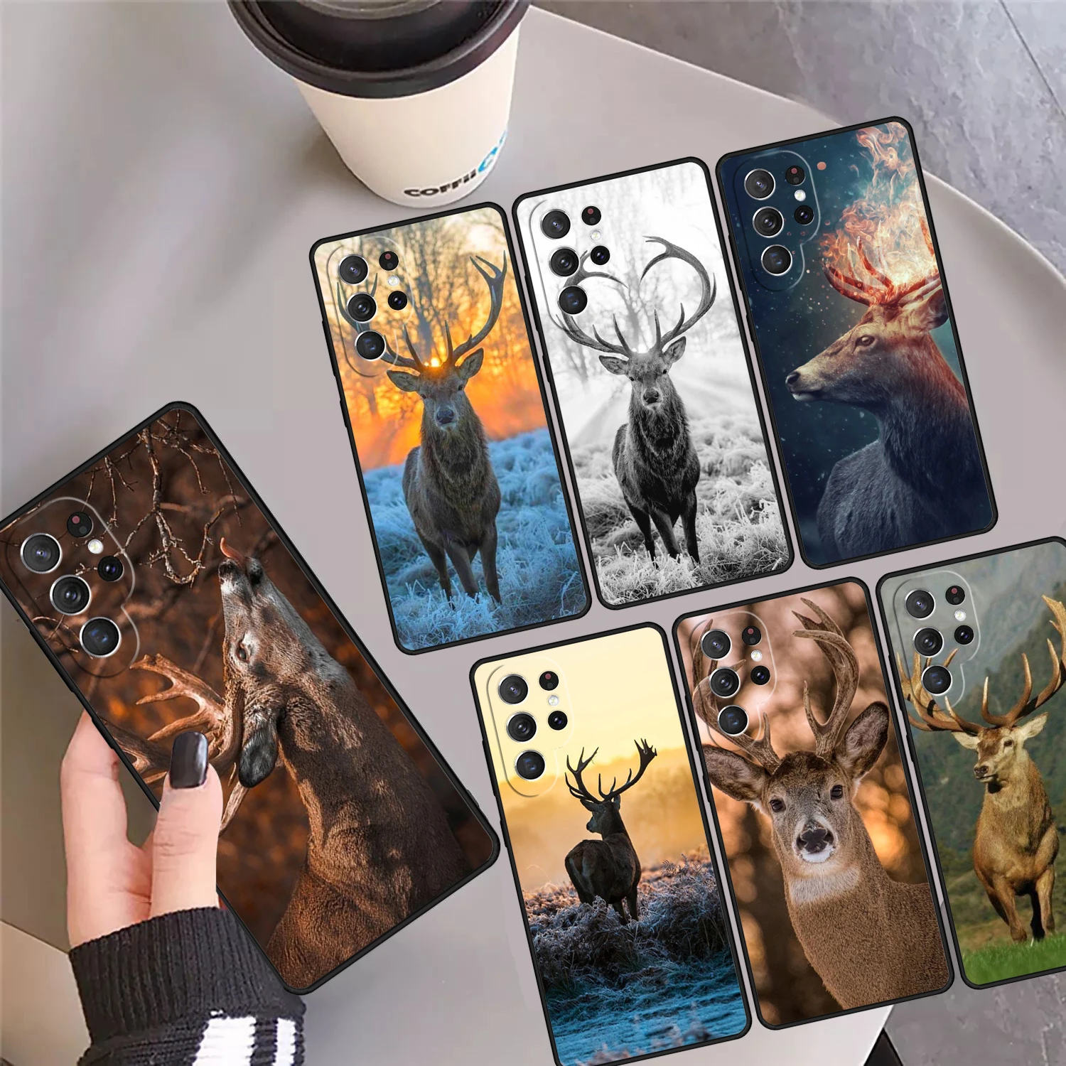 STUNNING DEER Animal Phone Case Cover Coque For Samsung Galaxy S24 Ultra 23 S22 Plus S21 FE S20 S8 S9 S10 Note 10 Pro Note 20