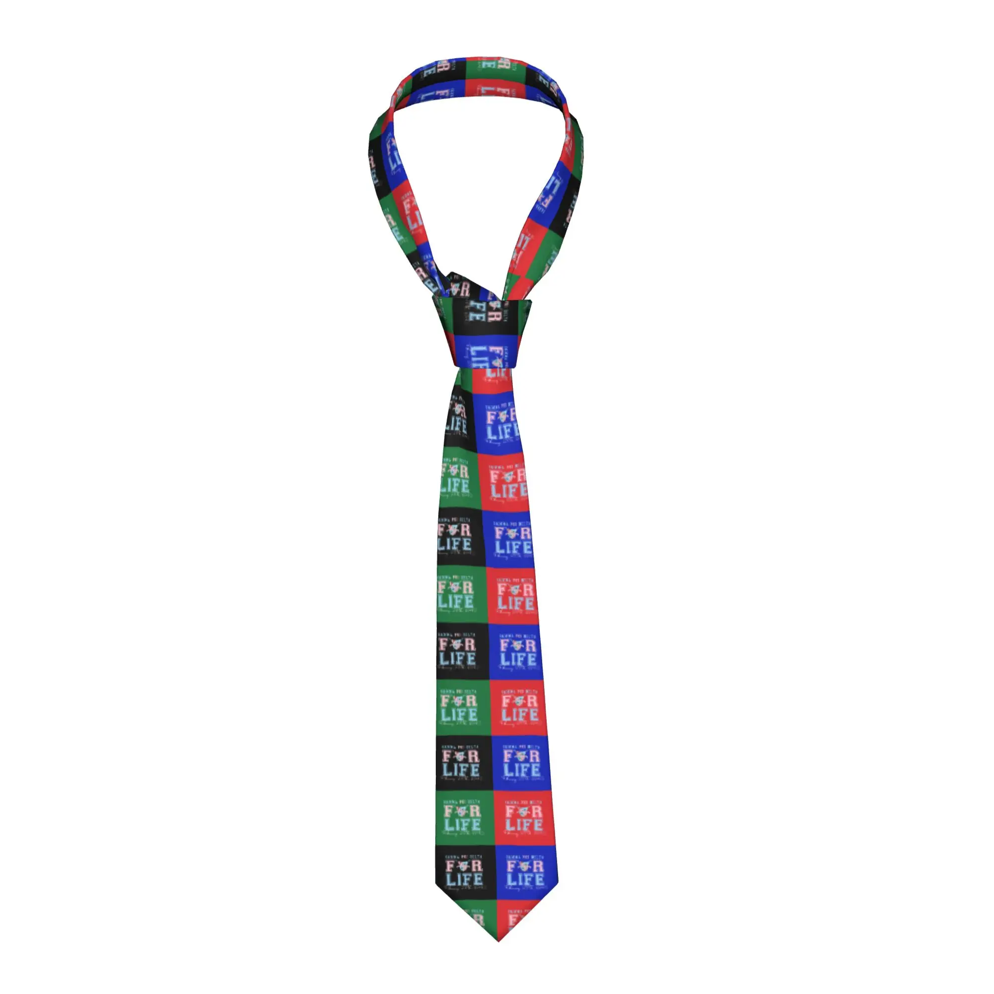 Fashion Gamma Phi Delta Checkered Plaid  Neck Ties for Wedding Men African American Sorority Necktie