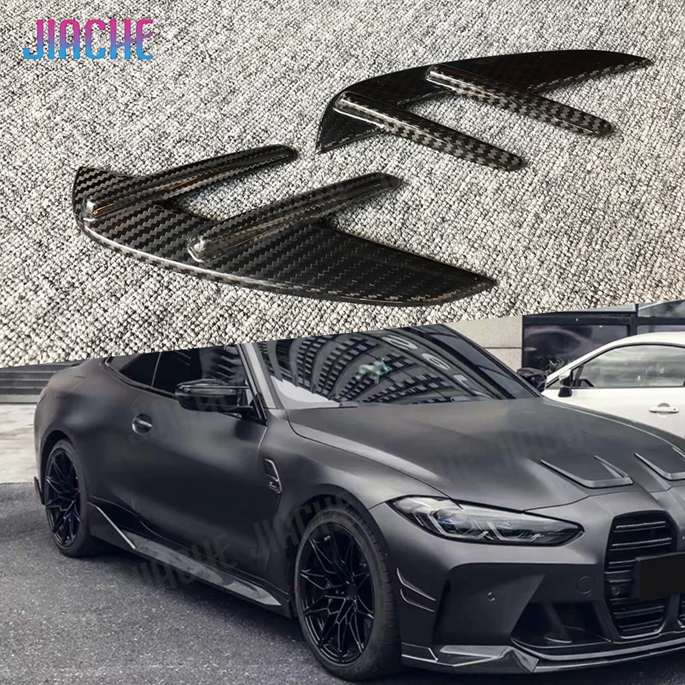 

JIACHE For G80 M3 G82 M4 Dry Carbon Fiber Car Decoration Side Fender Fin Splitters For BMW 3 4 Series G80 M3 G82 G83 M4 2021 Up