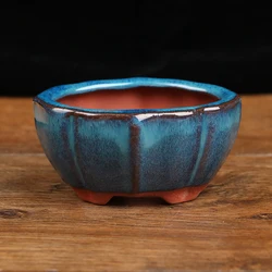Chinese Style Bonsai Flowerpot Ceramic Craft Plant Pot Planter Home Decor 7.5*5.7*4cm