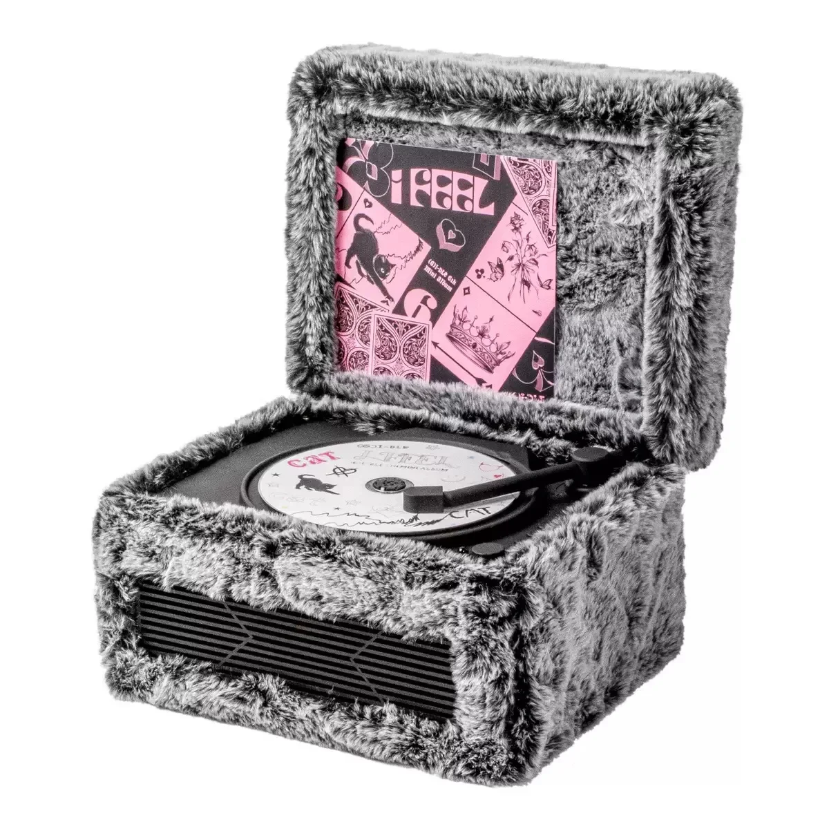 M730 Plush Pink Retro CD Player with Built-in 2000mAH Battery Album CD Player and Bluetooth Speaker