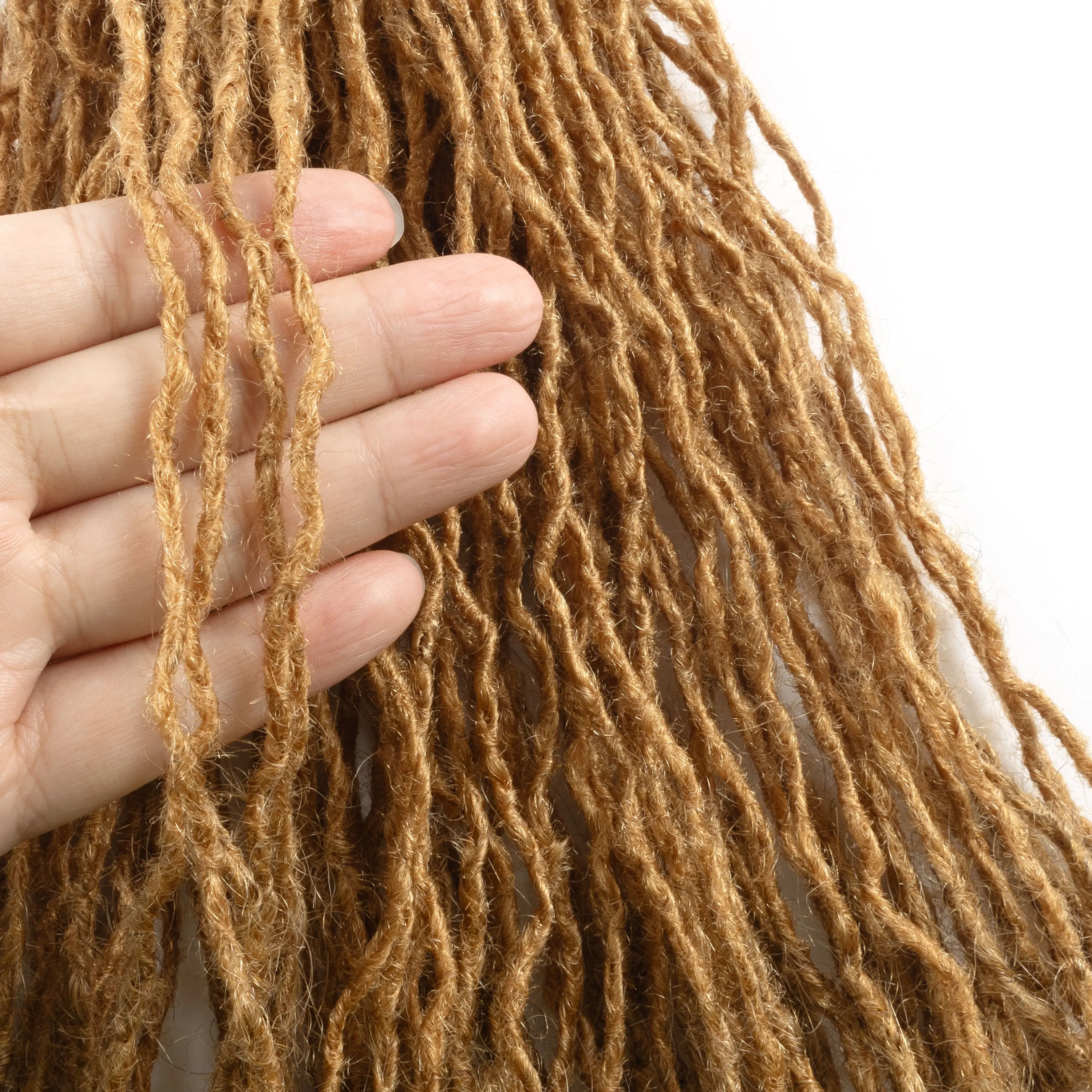 100 قطعة/الحزمة آنا 27 # 100% شعر بشري بالجملة غير معالج متوسط مجعد Locs تمديد المجدل الكروشيه Locs للتواء #2