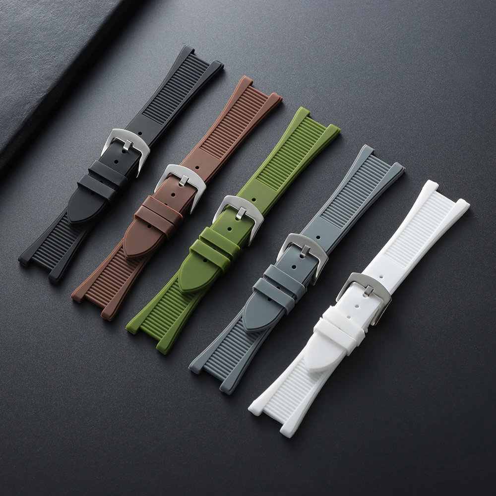 25*13mm Soft Rubber Strap Silicone Watch Band for Patek Philippe for Nautilus 5711/5712/5726/5980 Bracelet Waterproof Wristband
