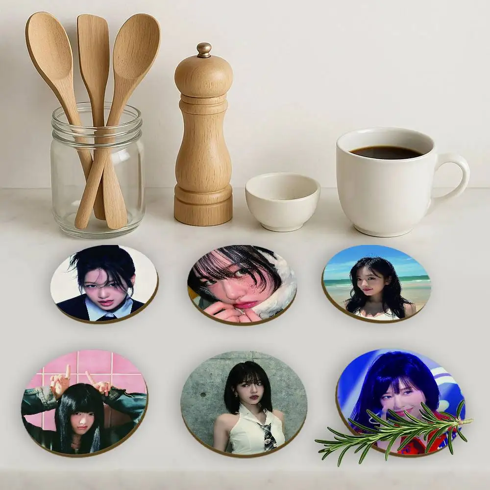 Singer Y-Yujin 2D Wooden Coasters Heat Resistant Non-Slip Holiday Birthday Gift Durable