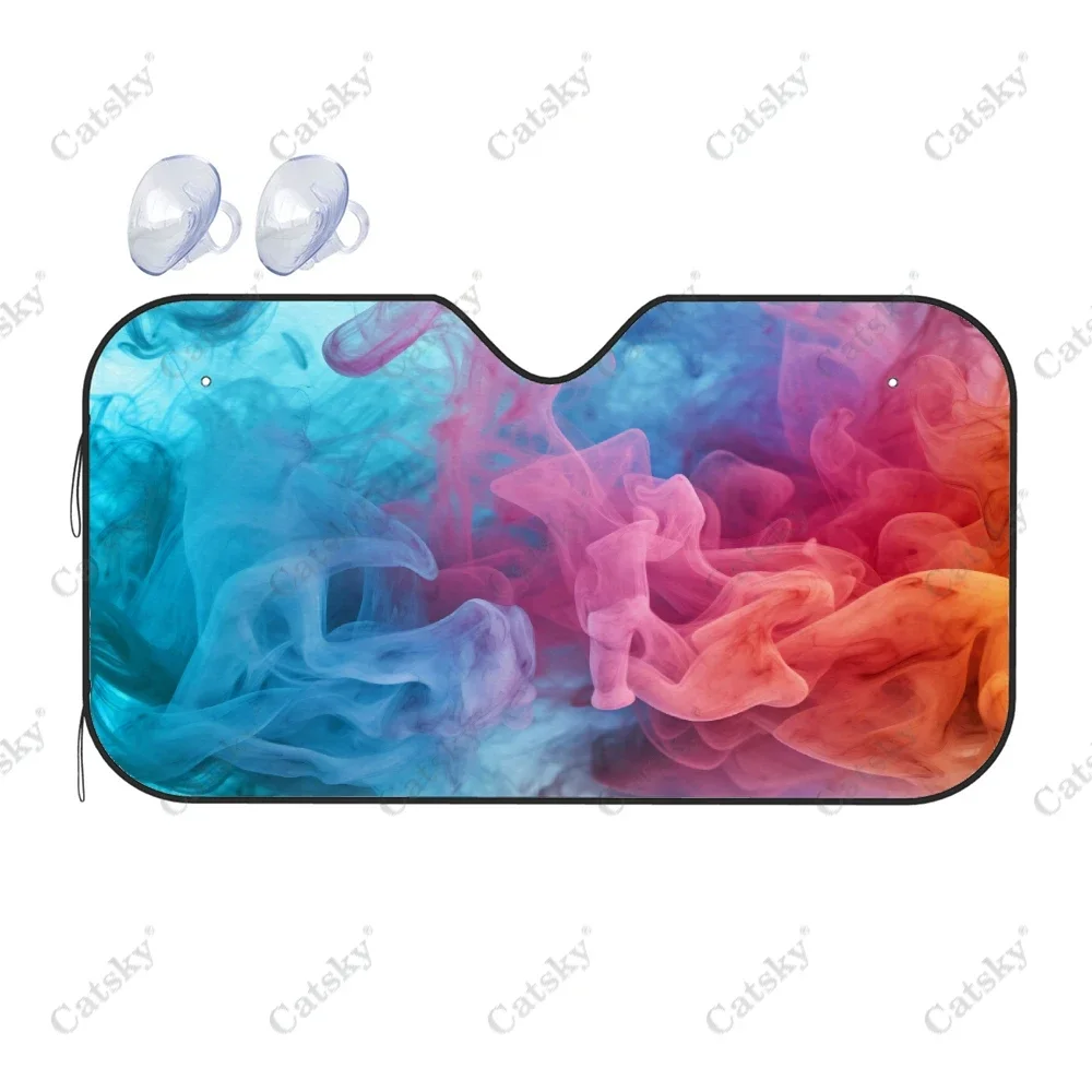 Colorful Cloud of Smoke Car Windshield Sunshade, Front Auto Car Windshield Sun Shade Blocks Uv Rays Sun Visor Protector