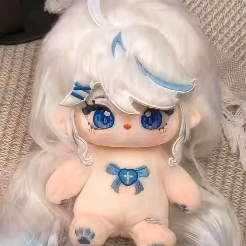 Genshin Impact Cosplay Furina 20 cm Plüschpuppe Ohren Schwanzkörper Dress Up Baumwollpuppen Plüschpuppe Figur Spielzeug Weihnachtsgeschenk