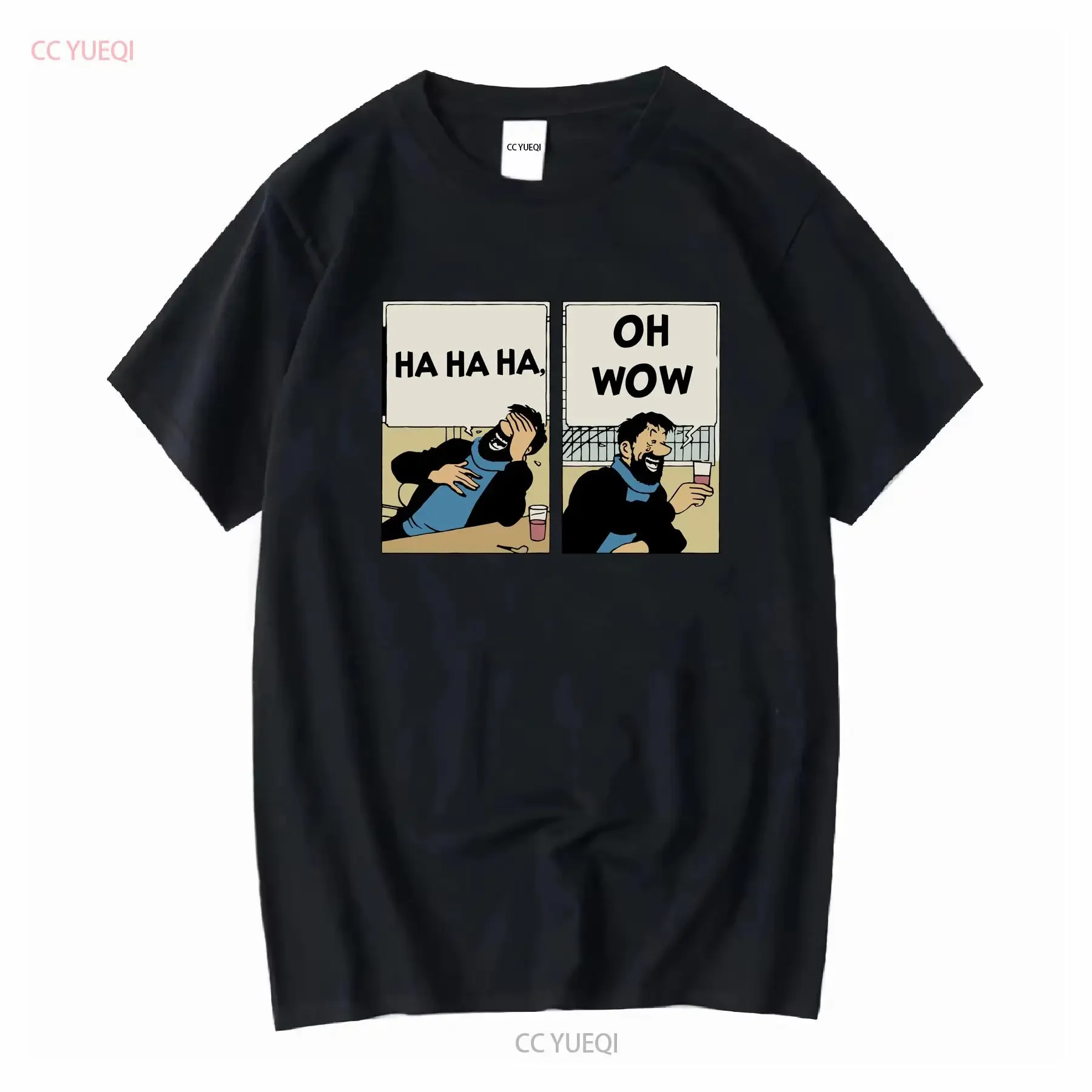 Men's Captain Haddock T Shirt Cartoon Cotton Clothes Funny  Round C vintage Washed designer clothes Comfortable fashion Casual