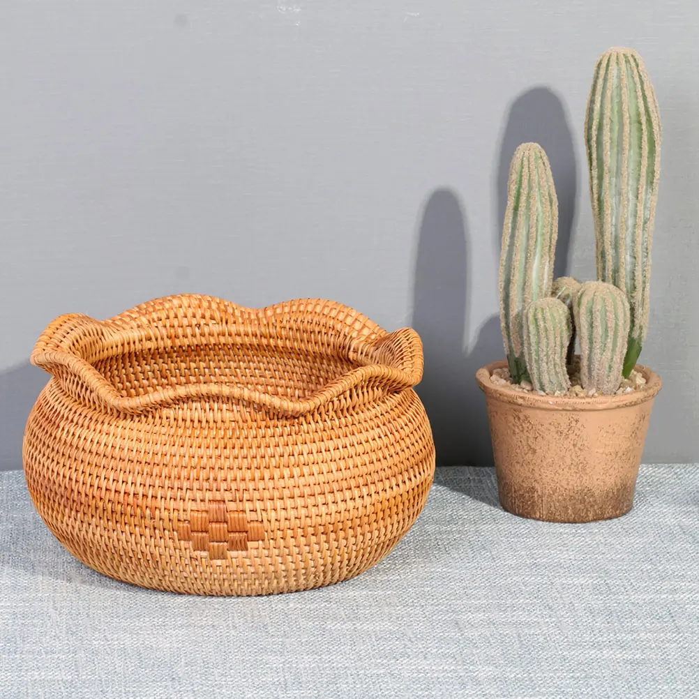 

Woven Fruit Basket Lightweight Storage Baskets Household Organizer For Kitchen Snacks Cosmetics Keys Tabletop Candy
