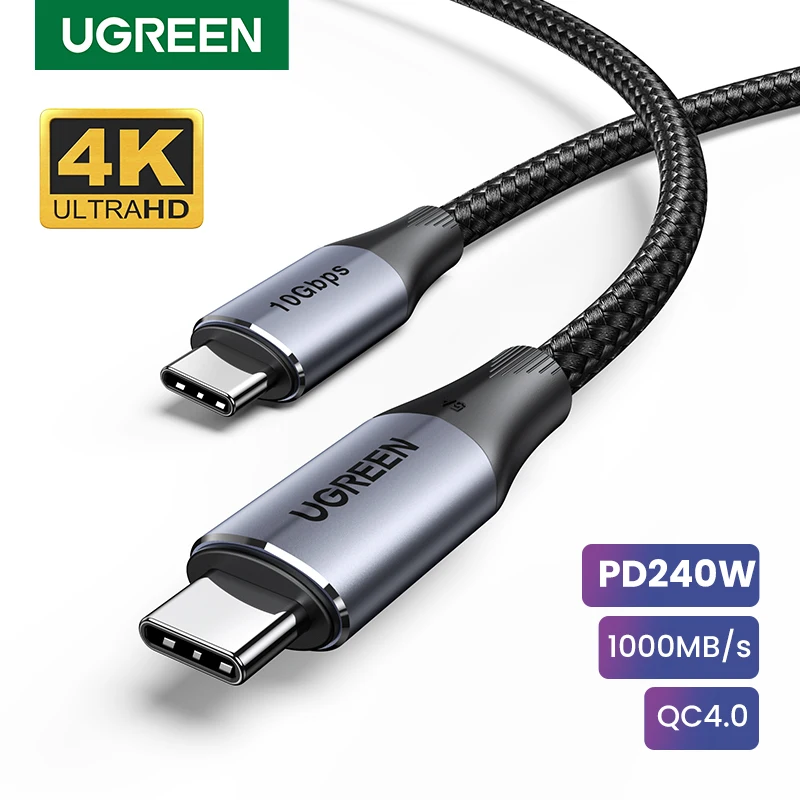 UGREEN-USB C para cabo USB, PD3.1 para iPhone 15, Macbook Pro, iPad, Samsung S23, 10Gbps Supercharger, 4K HD, 240W