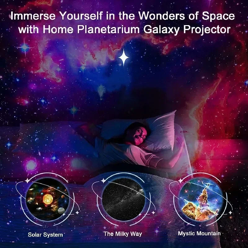 Galaxy Projector for Bedroom, HD Image Star Projector Galaxy Light Adjustable Knob, 13 Film Discs Planetarium Projector for Kids
