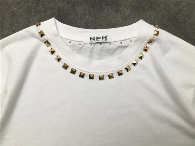 New 2022 parkour Novelty Brand Metal rivet collar T Shirts T-Shirt Hip Hop Skateboard Street Cotton T-Shirts Tee Top kenye