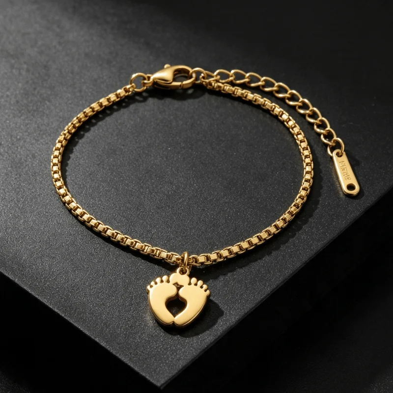 1Pcs high quality stainless steel Golden anklet, anti-fading, light luxury fashion elegant unisex, easy to wear and take off and