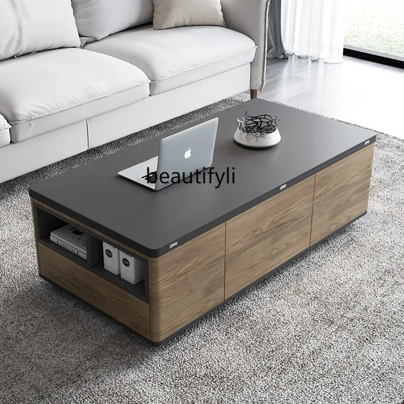 Multifunctional coffee table dining table dual-purpose small apartment living room creative folding lifting coffee table