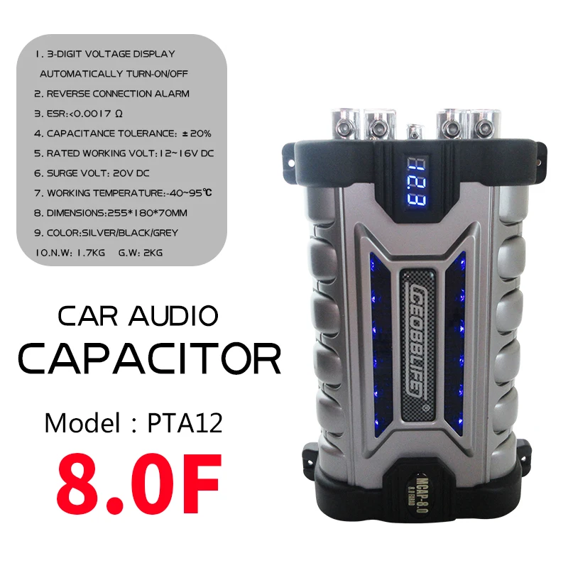CEOBBLIFE Super Power Capacitor Used on Car Audio 8.0F  PTA12 Car Audio Accessories