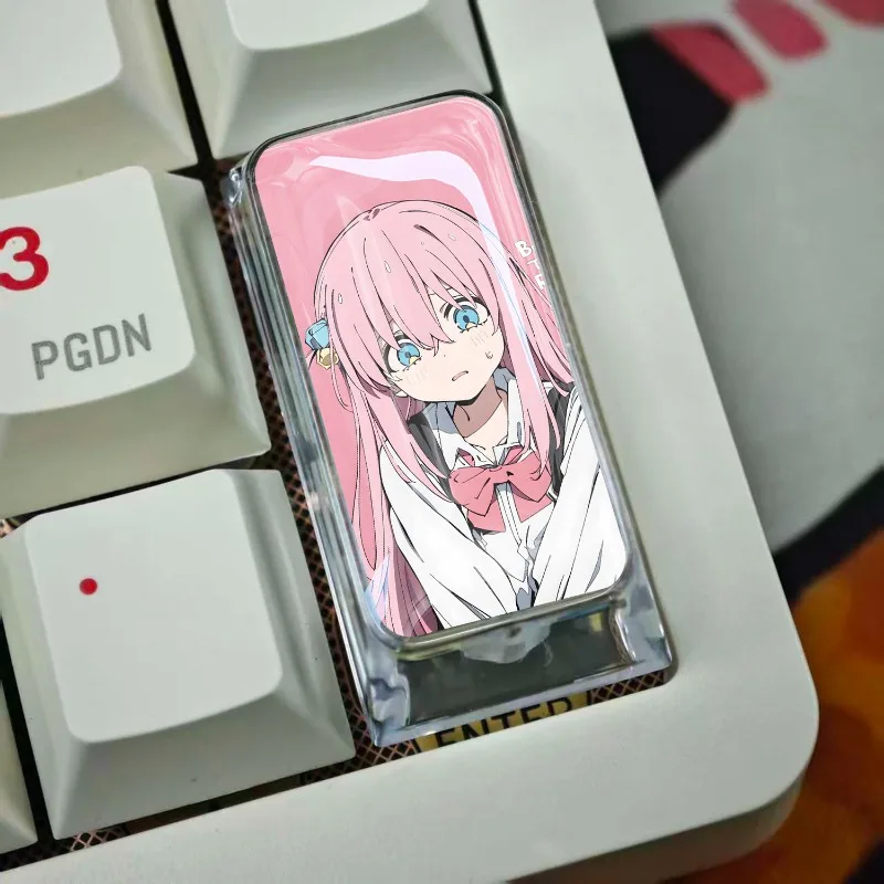 Bocchi The Rock! Vertical Enter Keycap Single Cartoon Gotoh Hitori Cross-axis Mechanical Glue 2U Translucent PC Enter Keycap Toy