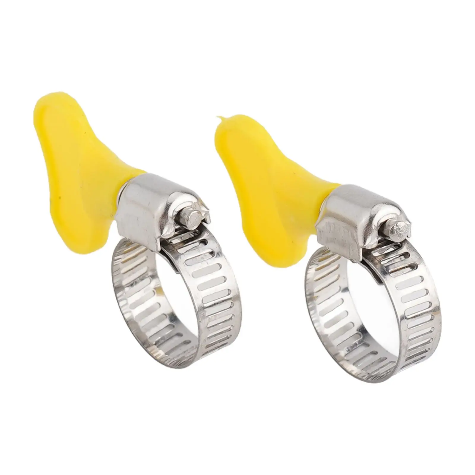 

10pcs 10-38mm Hose Clamps Adjustable Yellow Plastic Handle Hand Wriggle Hose Clamp Pipe Clip For Fastening Pipes
