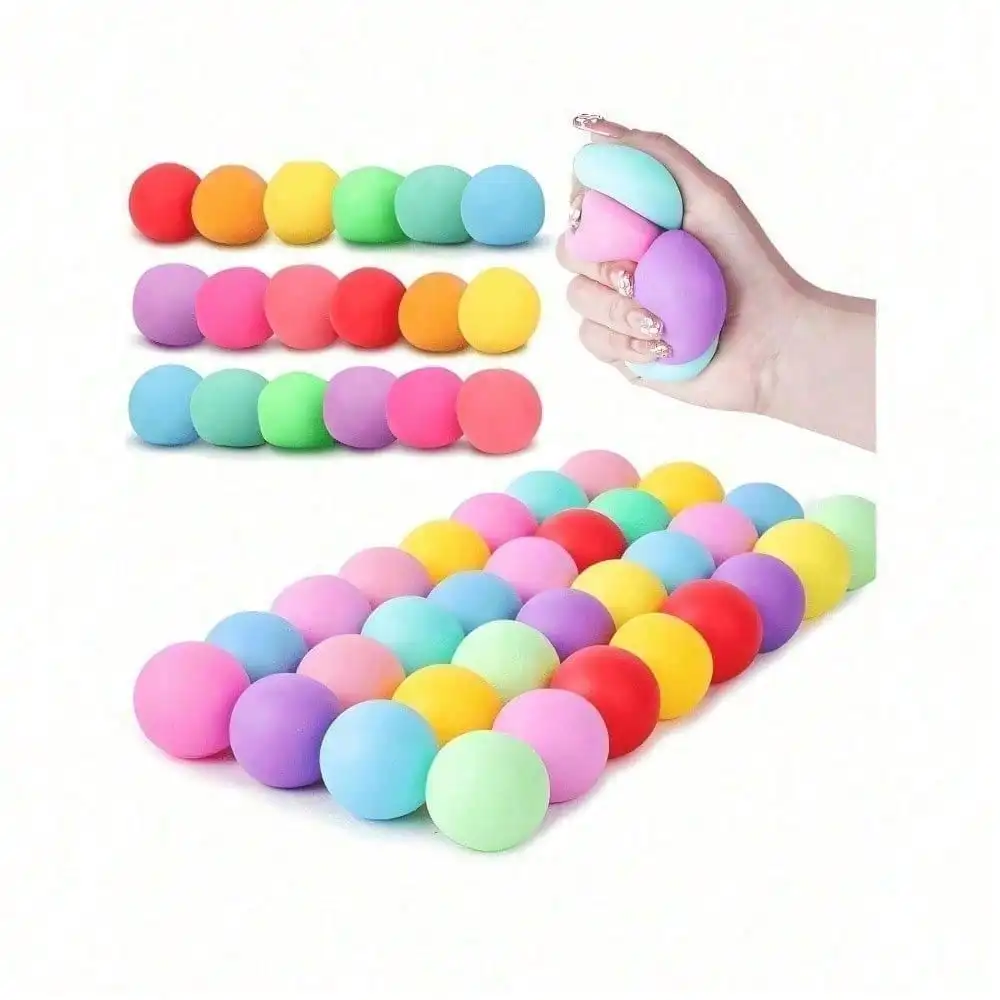 

30/20/10/4/1pc - Colorful Stress Relief Ball, Squeeze Stress Ball, Stretchy Stress Relief Soft Ball, Sensory Hand Toys, Anxiety Relief Small Tool, Suitable For Birthday Party Gift, Can Be Used As Gacha Filler, Adult Finger Pressure Massager, Party Favors,