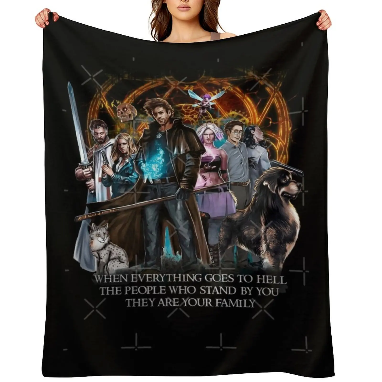 

Harry Saving The World With Friends Dresden Files \t Throw Blanket wednesday Sofa Throw Soft Big Beautifuls Blankets