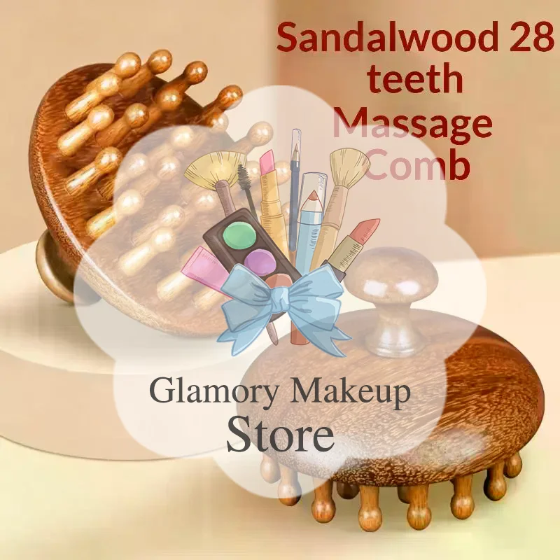 Wood Therapy Massage Comb 1Pcs Natural Sandalwood Head Scalp Massager for Home Daily Head Relaxation Hair Grooming