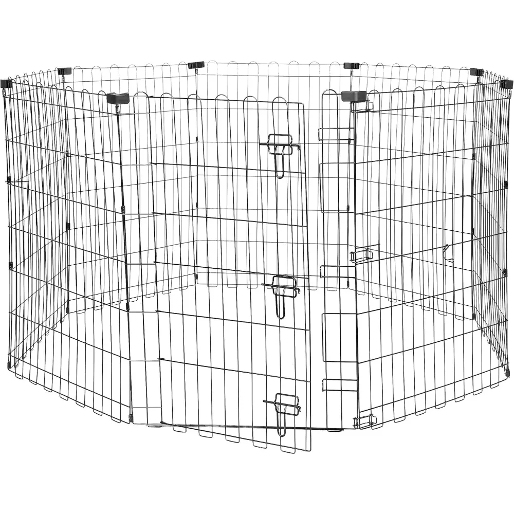 

Basics Foldable Octagonal Metal Exercise Pet Play Pen for Dogs, Fence Pen, Single Door, 60 x 60 x 36 Inches