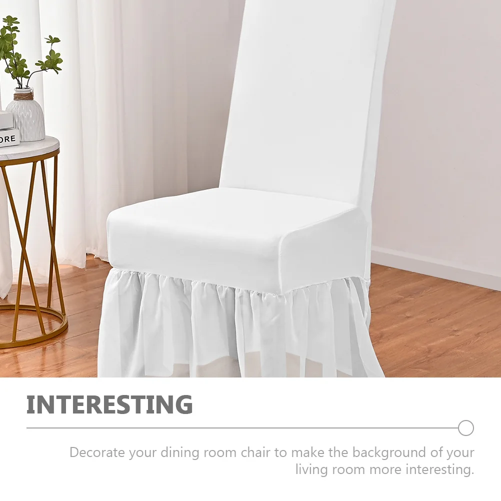 

Stretch Chair Cover Dining Room Fitted Skirt Elastic Protector Decorative Kitchen Hotel Furniture Cover Sofa Slipcover